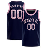 Custom Navy Sequined Tops Athletic Basketball Jersey