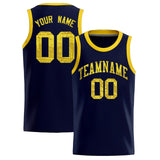 Custom Navy Sequined Tops Athletic Basketball Jersey