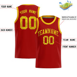 Custom Red Sequined Tops Athletic Basketball Jersey