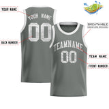 Custom Gray Sequined Tops Athletic Basketball Jersey
