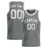 Custom Gray Sequined Tops Athletic Basketball Jersey