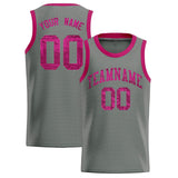 Custom Gray Sequined Tops Athletic Basketball Jersey