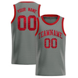 Custom Gray Sequined Tops Athletic Basketball Jersey