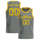 Custom Gray Sequined Tops Athletic Basketball Jersey
