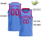 Custom Light Blue Sequined Tops Athletic Basketball Jersey