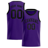 Custom Purple Sequined Tops Athletic Basketball Jersey