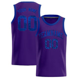 Custom Purple Sequined Tops Athletic Basketball Jersey