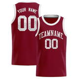 Custom Crimson Sequined Tops Athletic Basketball Jersey
