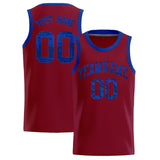 Custom Crimson Sequined Tops Athletic Basketball Jersey