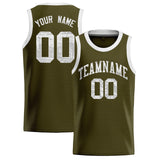 Custom Olive Sequined Tops Athletic Basketball Jersey