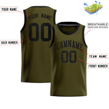Custom Olive Sequined Tops Athletic Basketball Jersey