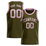 Custom Olive Sequined Tops Athletic Basketball Jersey
