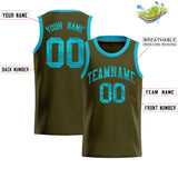 Custom Olive Sequined Tops Athletic Basketball Jersey