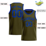 Custom Olive Sequined Tops Athletic Basketball Jersey