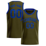Custom Olive Sequined Tops Athletic Basketball Jersey