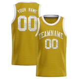 Custom Old Gold Sequined Tops Athletic Basketball Jersey