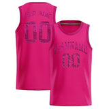 Custom Pink Sequined Tops Athletic Basketball Jersey