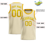 Custom Cream Sequined Tops Athletic Basketball Jersey