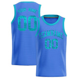 Custom Powder Blue Sequined Tops Athletic Basketball Jersey