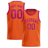 Custom Orange Sequined Tops Athletic Basketball Jersey