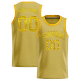 Custom Old Gold Sequined Tops Athletic Basketball Jersey