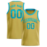 Custom Old Gold Sequined Tops Athletic Basketball Jersey
