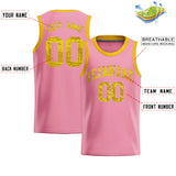 Custom Light Pink Sequined Tops Athletic Basketball Jersey