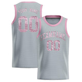 Custom Silver Sequined Tops Athletic Basketball Jersey