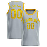 Custom Silver Sequined Tops Athletic Basketball Jersey