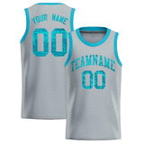 Custom Silver Sequined Tops Athletic Basketball Jersey