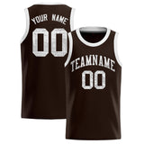 Custom Brown Sequined Tops Athletic Basketball Jersey
