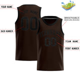 Custom Brown Sequined Tops Athletic Basketball Jersey