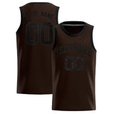 Custom Brown Sequined Tops Athletic Basketball Jersey
