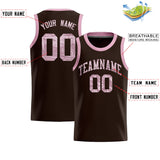 Custom Brown Sequined Tops Athletic Basketball Jersey