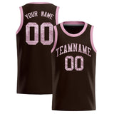 Custom Brown Sequined Tops Athletic Basketball Jersey
