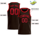 Custom Brown Sequined Tops Athletic Basketball Jersey