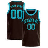 Custom Brown Sequined Tops Athletic Basketball Jersey