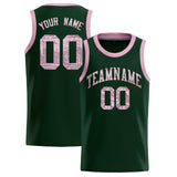 Custom Hunter Green Sequined Tops Athletic Basketball Jersey