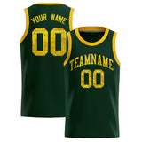 Custom Hunter Green Sequined Tops Athletic Basketball Jersey