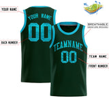 Custom Hunter Green Sequined Tops Athletic Basketball Jersey