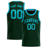 Custom Hunter Green Sequined Tops Athletic Basketball Jersey