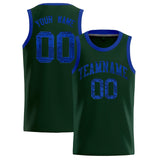 Custom Hunter Green Sequined Tops Athletic Basketball Jersey