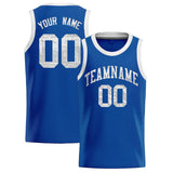 Custom Royal Sequined Tops Athletic Basketball Jersey