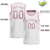 Custom White Sequined Tops Athletic Basketball Jersey