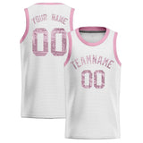Custom White Sequined Tops Athletic Basketball Jersey