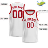 Custom White Sequined Tops Athletic Basketball Jersey