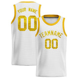Custom White Sequined Tops Athletic Basketball Jersey