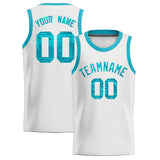 Custom White Sequined Tops Athletic Basketball Jersey