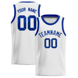 Custom White Sequined Tops Athletic Basketball Jersey
