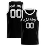 Custom Black Sequined Tops Athletic Basketball Jersey